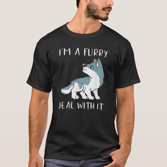 Camiseta Soy un trato de peludo con él Cute Furry Fandom Fu (Anverso)