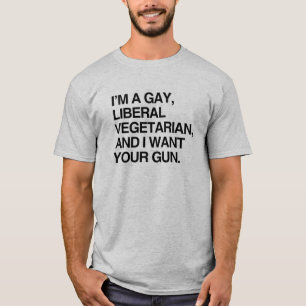 Camiseta Soy un vegetariano gay, liberal