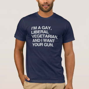 Camiseta Soy un vegetariano gay, liberal