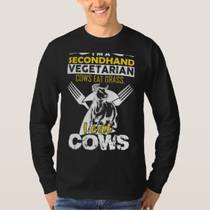 Camiseta Soy un vegetario de segunda mano que come hierba q
