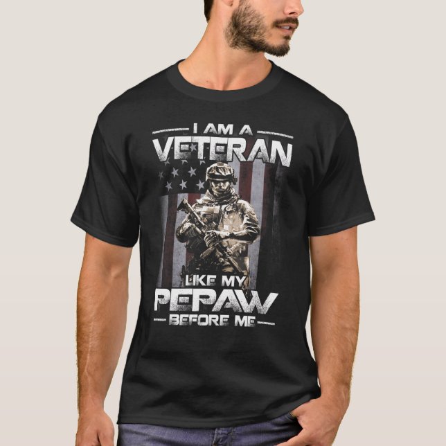 Camiseta Soy Un Veterano Como Mi Pepa Antes Que Yo Bandera  (Anverso)