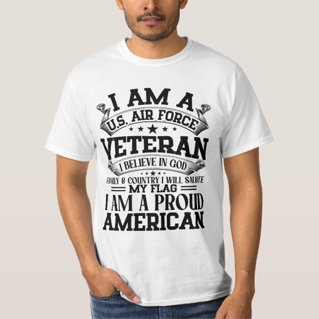 CAMISETA SOY UN VETERANO DE LA FUERZA AÉREA ESTADOUNIDENSE  (Anverso)