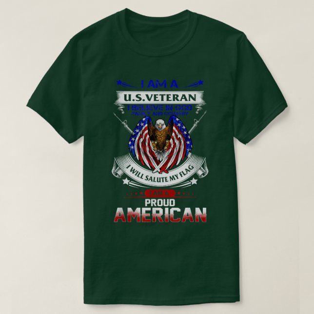 Camiseta Soy un veterano estadounidense que creo en la fami (Diseño del anverso)