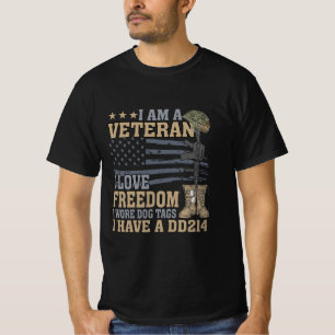 Camiseta soy un veterano, me encanta la libertad, usé etiq