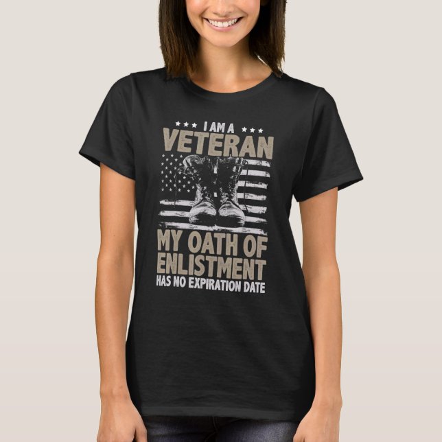 Camiseta Soy Un Veterano Mi Juramento De Inscripción No Tie (Anverso)