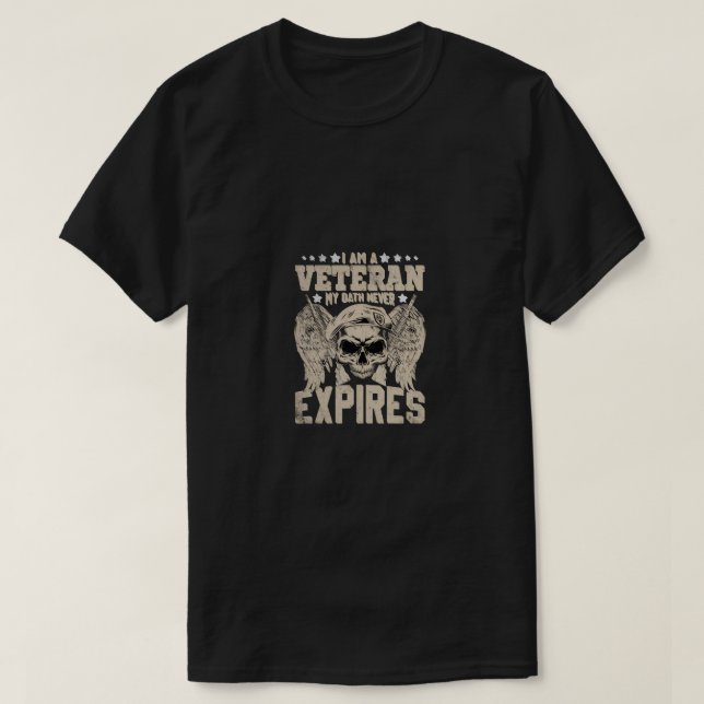Camiseta soy un veterano, mi juramento nunca expira (Diseño del anverso)