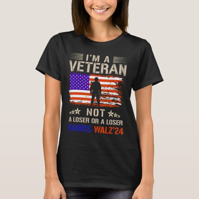 Camiseta Soy un veterano, no un aspirante o un perdedor con (Anverso)