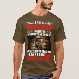 Camiseta Soy un veterano que creo en la familia y el país d