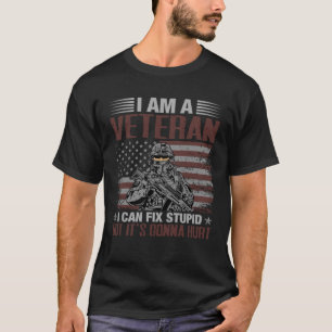 Camiseta soy un veterano que puedo arreglar estupideces, pe