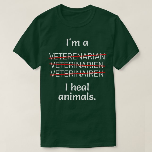 Camiseta Soy un veterinario que curo animales mal escritos (Diseño del anverso)