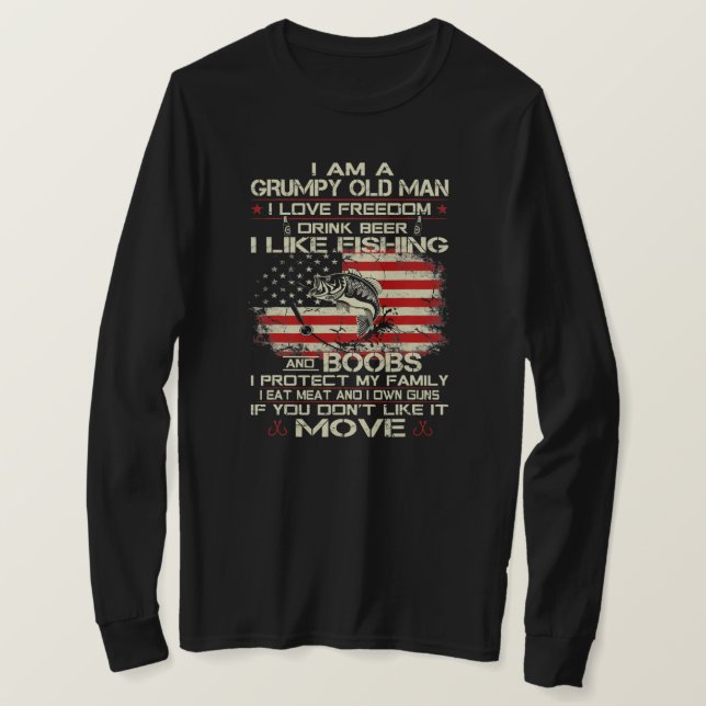 Camiseta Soy Un Viejo Gruñón Me Encanta La Cerveza De La Li (Anverso del diseño)