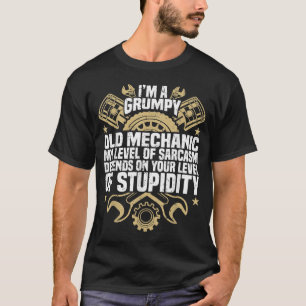 Camiseta Soy un viejo mecánico gruñón, Cotización de motor,