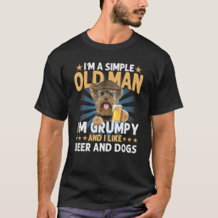 Camiseta Soy un viejo simple como Cerveza y Perros Yorkshir
