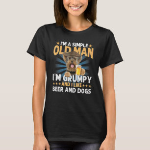 Camiseta Soy un viejo simple como Cerveza y Perros Yorkshir