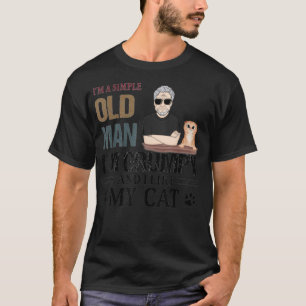 Camiseta Soy un viejo simple, soy gruñón y me gusta mi gato
