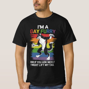 Camiseta Soy un zorro furry gay de arcoíris Orgullo LGBTQ