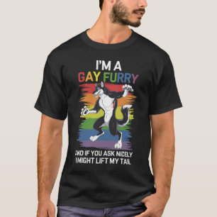 Camiseta Soy un zorro furry gay de arcoíris Orgullo LGBTQ