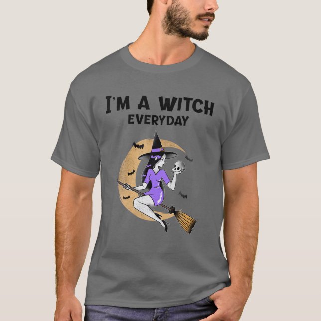 Camiseta Soy una bruja todos los días Carreteras Halloween  (Anverso)