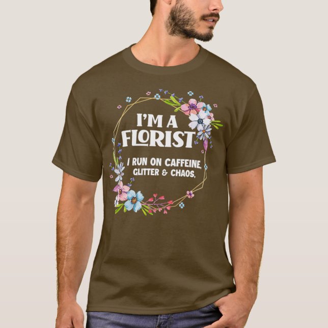 Camiseta Soy Una Cafeína Florista Purpurina Caos Gracioso (Anverso)