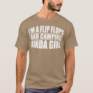 Camiseta Soy una chica de chanclas y campamento chico vinta