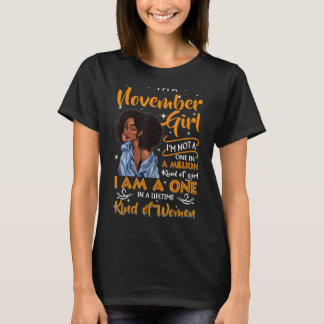 Camiseta Soy una Chica de Noviembre Mujeres Negras Noviembr