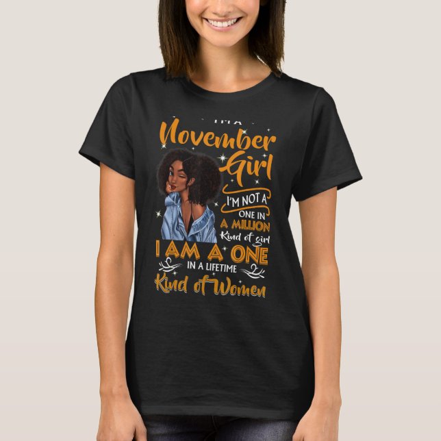 Camiseta Soy una Chica de Noviembre Mujeres Negras Noviembr (Anverso)