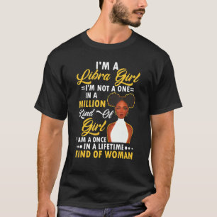 Camiseta Soy una Chica libia Chica de la lira negra de muje
