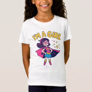 Camiseta Soy una chica superheroína dibujos animados chica