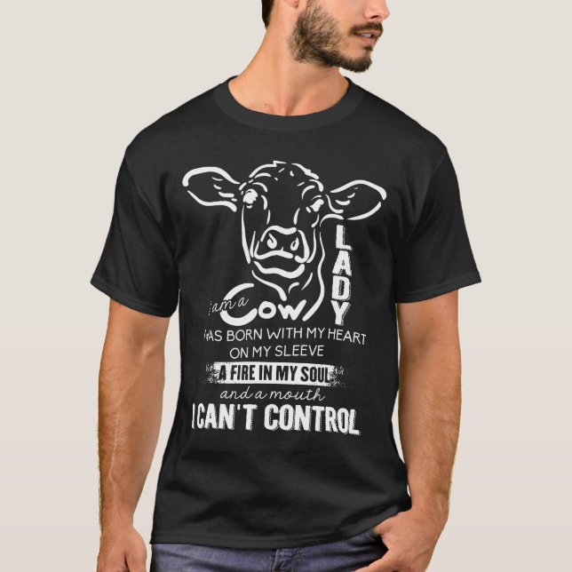Camiseta Soy una dama de vaca Nací con mi corazón (Anverso)