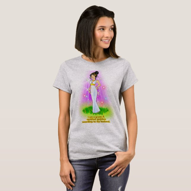 Camiseta Soy una Diosa Certificada (negro) (Anverso completo)
