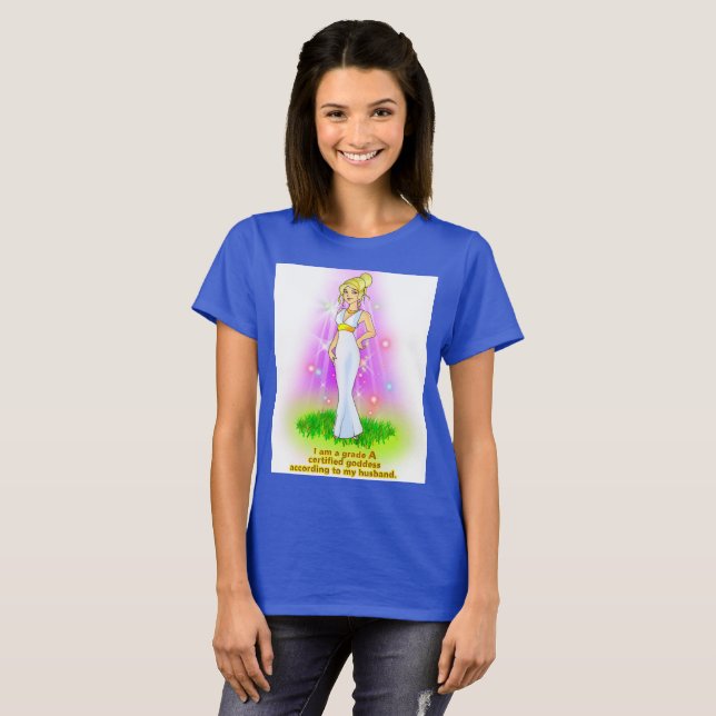Camiseta Soy una Diosa Certificada (rubia) (Anverso completo)
