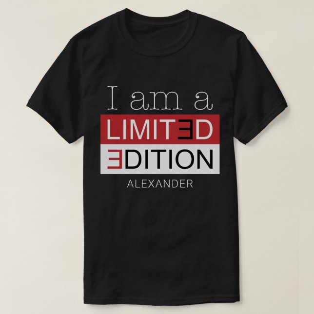 Camiseta Soy una edición limitada Red Black Personalized Na (Diseño del anverso)