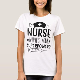 Camiseta Soy una enfermera ¿Cuál es tu superpoder Gif diver
