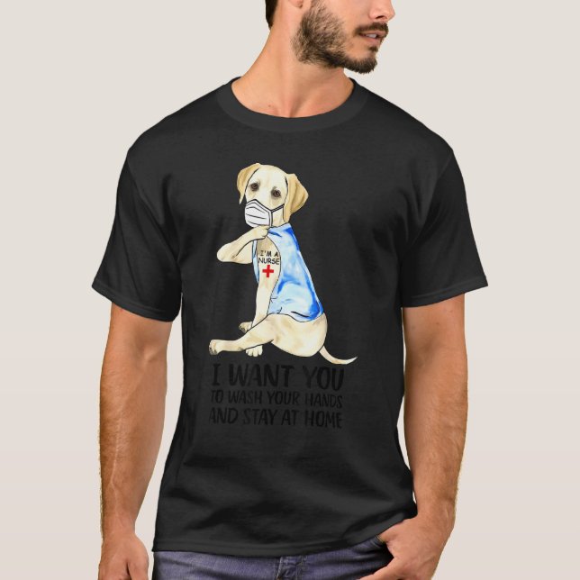 Camiseta Soy una enfermera tatuaje de labrador en Mascota d (Anverso)