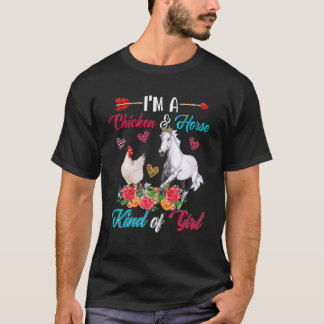 Camiseta Soy una especie de granjero de pollo y caballo de 