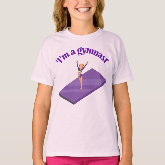 Camiseta Soy una gimnasta - Chica con Leotard sobre Gimnasi (Anverso)