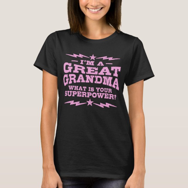 Camiseta Soy una Gran Abuela, ¿cuál es tu superpoder? (Anverso)