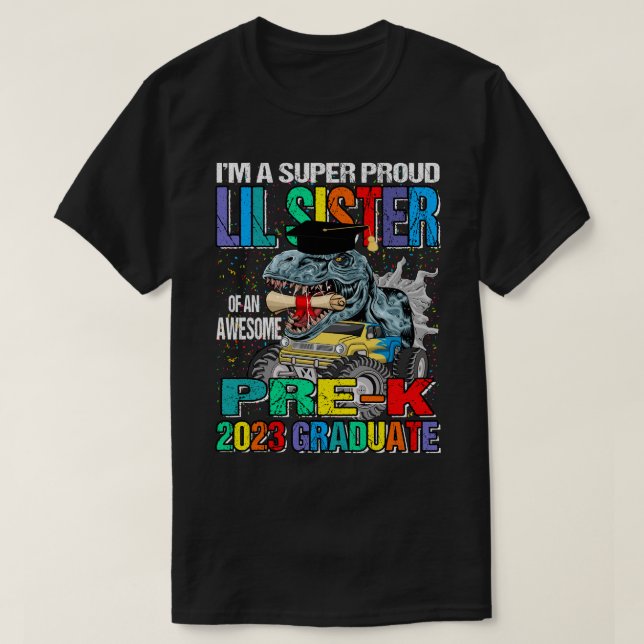 Camiseta Soy Una Hermana Lil Muy Orgullosa De Un Impresiona (Diseño del anverso)