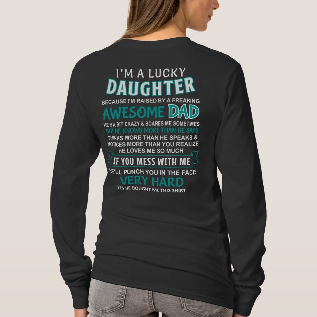 Camiseta Soy una hija afortunada, tengo un papá genial (Reverso)