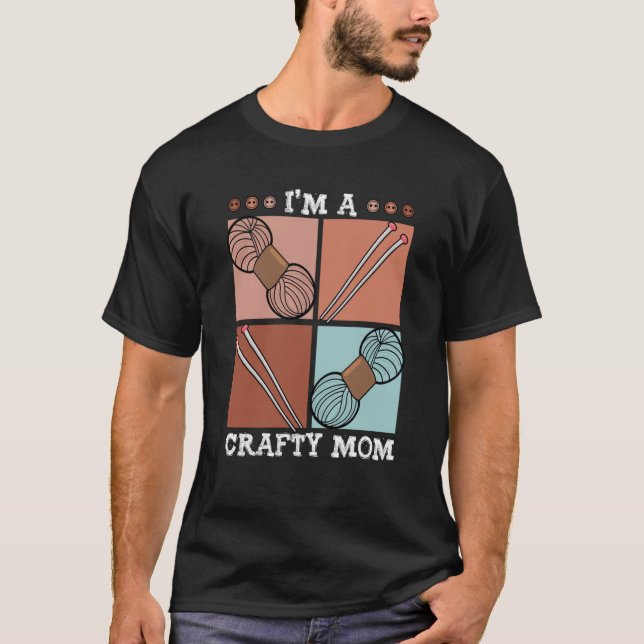 Camiseta Soy una loca madre Crochet Yarn Día de la Madre de (Anverso)
