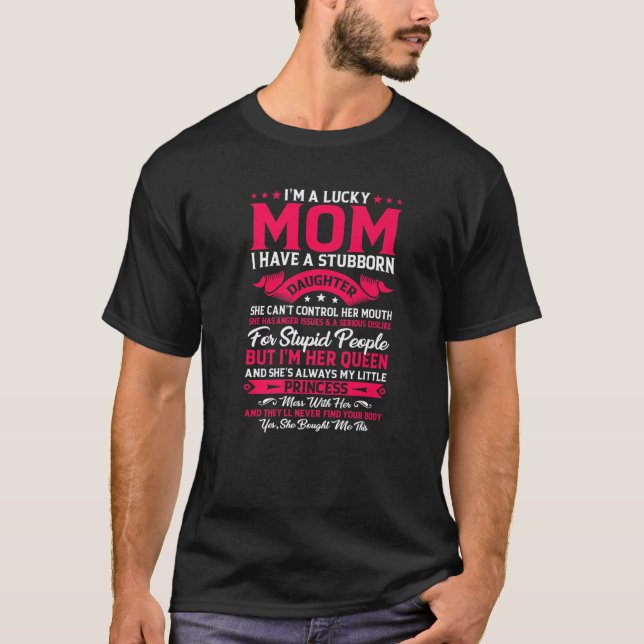 Camiseta Soy una madre afortunada, tengo una familia divert (Anverso)