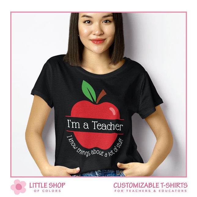 Camiseta Soy una Maestra Sé Cosas Ilustración de Apple (Subido por el creador)