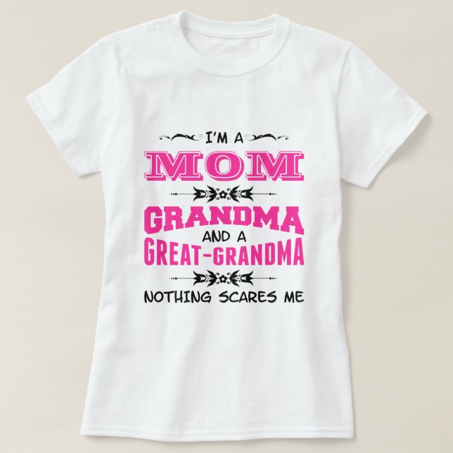 Camiseta Soy una mamá, abuela y una gran abuela (Diseño del anverso)