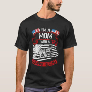 Camiseta Soy Una Mamá Con Un Veterano De La Huella De Comba