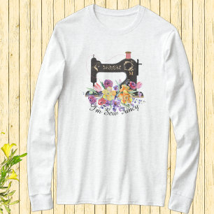 Camiseta Soy una máquina de coser de cosecha floral nueva