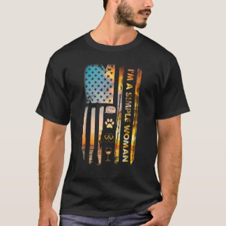 Camiseta Soy Una Mujer Campamento Vino Chanclas Perro Campa
