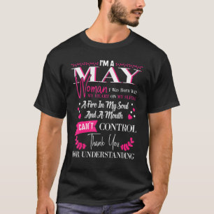 Camiseta Soy una mujer de mayo cumpleaños nací regalo para