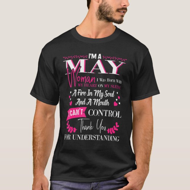 Camiseta Soy una mujer de mayo cumpleaños nací regalo para  (Anverso)
