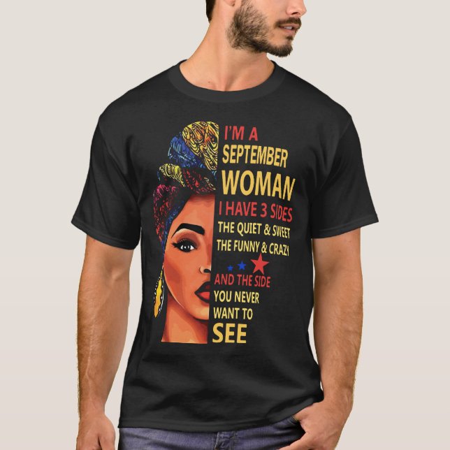Camiseta soy una mujer de septiembre que tengo 3 lados la (Anverso)