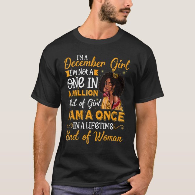 Camiseta Soy una mujer negra Chica de diciembre Sagitario N (Anverso)